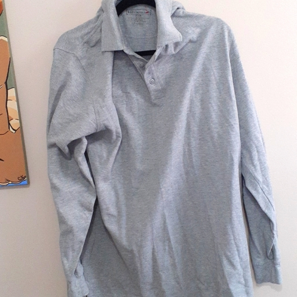 5.11 Tactical series long sleeve grey polo shirt
